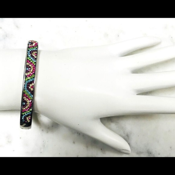 Crystal Wave Stainless Bangle,NWT - Picture 3 of 3